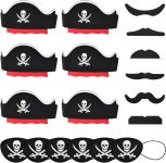 Halatool 18Pcs Pirate Accessories for Kids – Party Set
