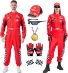Race Car Driver Costume for Men Women Racing Jumpsuit