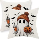 Halloween Pillow Covers 20x20 Set of 2 Pumpkin Black