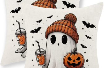 Halloween Pillow Covers 20x20 Set of 2 Pumpkin Black