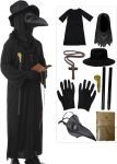HAOSUN Plague Doctor Costume Set 8 in 1 Halloween