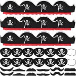 Halatool 36 Pcs Pirate Accessories for Kids – Party Set