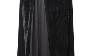 BIGXIAN Long Hooded Cloak Velvet Cape Witch Costume