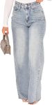 FairBeauty Women's Straight Leg High Waist Baggy Denim