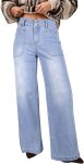 Astylish Women's High Waisted Wide Leg Jeans Stretch