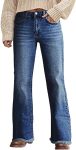 Flamingals Bootcut Jeans for Women Mid Waist Raw Hem