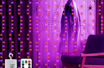 echosari Halloween Curtain Lights Battery Operated, 300