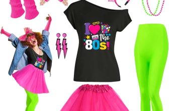 80s Outfit Women Costume Accessories Set T Shirt Shorts