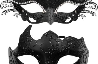 OIDEA Masquerade Mask Couples Set: Rhinestones Metal