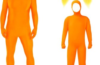 Orange Costume Yellow Mustache and Eyebrows Halloween