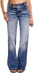 Flamingals Wide Leg Jeans for Women Low Rise Baggy