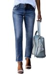 Sidefeel Women's High Waisted Jeans Strechy Fashion Raw
