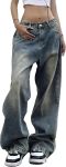 EMMIOL Women Wide Leg Jeans Mid-Low Waist Baggy Jeans