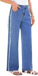 Sidefeel Womens Wide Leg Jeans High Waisted Straight