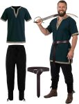 Renaissance Medieval Knight Costume for Men - 3PC