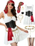 Angelaicos Adult Women's Pirate Costume with Sleeveless