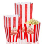 40Pcs Classic Popcorn Boxes - Red & White Striped