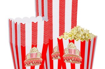 40Pcs Classic Popcorn Boxes - Red & White Striped