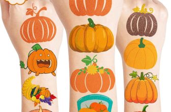 Cute Pumpkin Temporary Tattoos 10 Sheets 100 PCS Fall