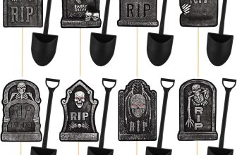 MEMOVAN Halloween Cupcake Toppers 48PCS Tombstones