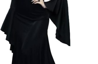UQJE Women's Morticia Addams Dress Costumes Gothic Maxi