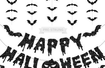 Pre-Strung Glitter Happy Halloween Banner- Black