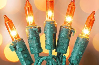 Orange Halloween Tree Lights with Green Wire,13ft 50