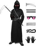Alaiyaky Grim Reaper Costume for Kids Boys, Halloween