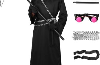 Alaiyaky Grim Reaper Costume for Kids Boys, Halloween