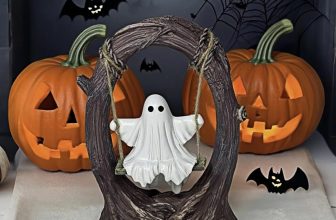 Swinging Ghost on Tree Swing, Cute Swinging Ghost