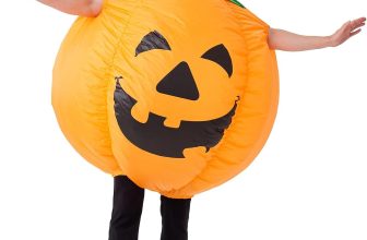 IHGYT Pumpkin Inflatable Costume Blow up Costume Orange