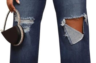 KnoInt Women's Wide Leg Straight Jeans High Waisted