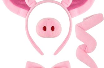 Mototo 4 Pieces Pig Costume Set Pig Ears Headband Pig