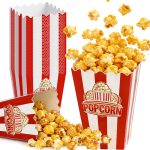 30Pcs Classic Popcorn Boxes - Red & White Striped