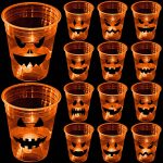 mishunyus 24 Pcs Halloween Glow Pumpkin Party Cups,
