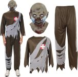 3PCS Zombie Costume Scary Halloween Costumes Adult