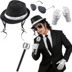 Pop Star Costume 5 Pcs Pop Rockstar Costume Set for