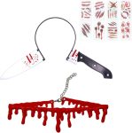10Pcs Halloween Costumes Headband Necklace Tattoos