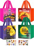 Lyforpyton 4Pcs Halloween Goodie Bags, Small Non-Woven