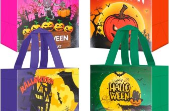 Lyforpyton 4Pcs Halloween Goodie Bags, Small Non-Woven