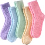 LINEMIN Womens Fuzzy Socks Cozy Fluffy Winter Warm