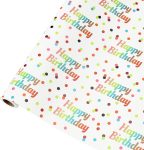 wishinside Birthday Wrapping Paper Roll-17 Inches X