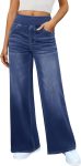 DLOODA Women's Wide Leg Jeans High Waisted Stretchy