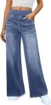 DLOODA Women's Wide Leg Jeans High Waisted Stretchy