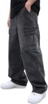 LOGEQI Mens Baggy Cargo Jeans Wide Leg Hip Hop Jeans