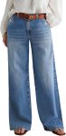 Flamingals Wide Leg Jeans for Women Mid Waist Baggy