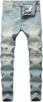 LONGBIDA Men's Slim Fit Ripped Stretch Skinny Jeans for