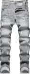 XIMXIMMTIAN Mens Slim Fit Jeans Stretch Ripped Biker