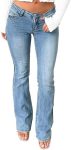 Women's Stretch Low Rise Double Button Elastic Skinny