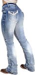 Flamingals Boot Cut Jeans for Women Trendy Stretch